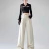 Spring Women’s High-Waisted Wide-Leg Denim Pants – Tailored for Tall Women, Designed for Effortless Elegance