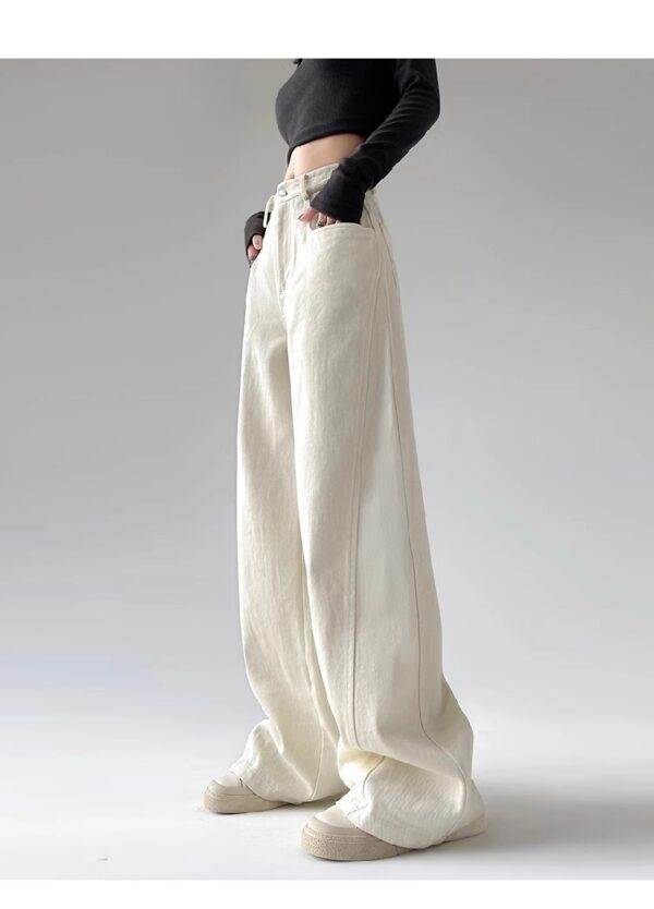 Spring Women’s High-Waisted Wide-Leg Denim Pants – Tailored for Tall Women, Designed for Effortless Elegance