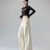 Spring Women’s High-Waisted Wide-Leg Denim Pants – Tailored for Tall Women, Designed for Effortless Elegance
