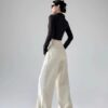 Spring Women’s High-Waisted Wide-Leg Denim Pants – Tailored for Tall Women, Designed for Effortless Elegance