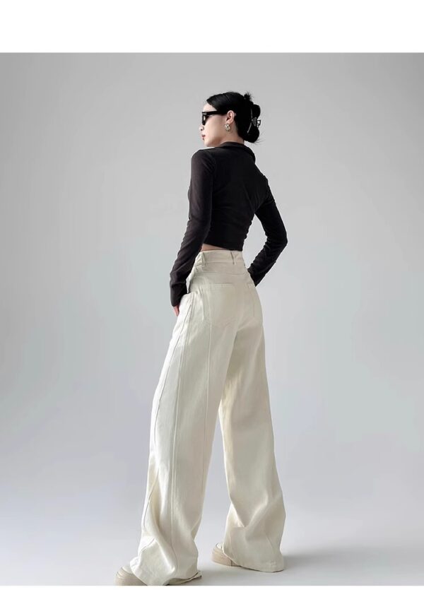 Spring Women’s High-Waisted Wide-Leg Denim Pants – Tailored for Tall Women, Designed for Effortless Elegance