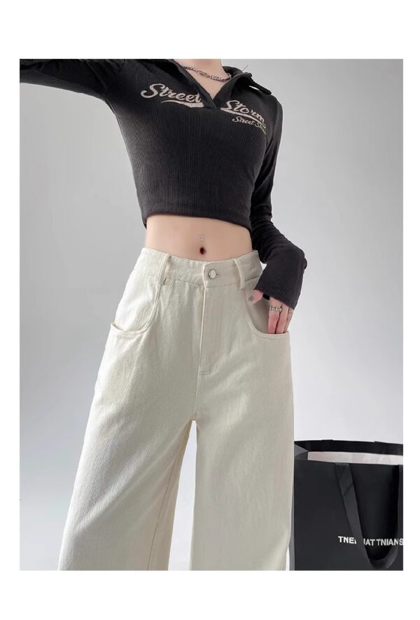 Spring Women’s High-Waisted Wide-Leg Denim Pants – Tailored for Tall Women, Designed for Effortless Elegance