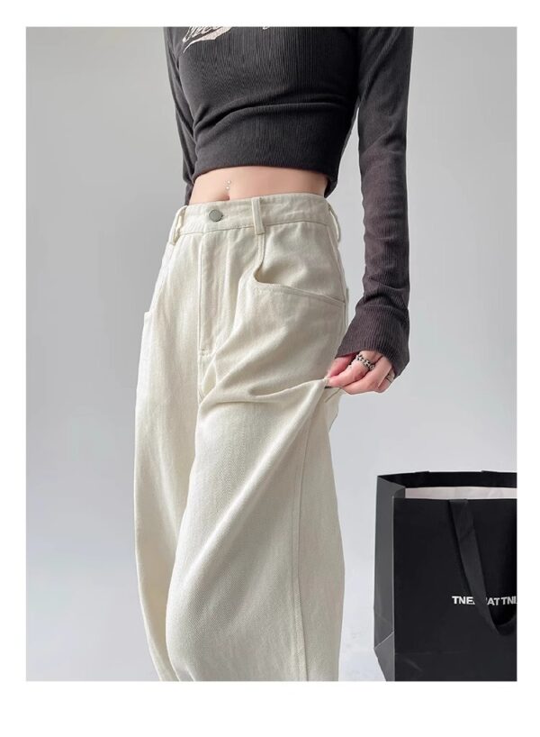 Spring Women’s High-Waisted Wide-Leg Denim Pants – Tailored for Tall Women, Designed for Effortless Elegance