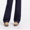 Women’s High-Waisted Denim Blue Wide-Leg Jeans – Cozy Style with Extra Length for Cooler Days