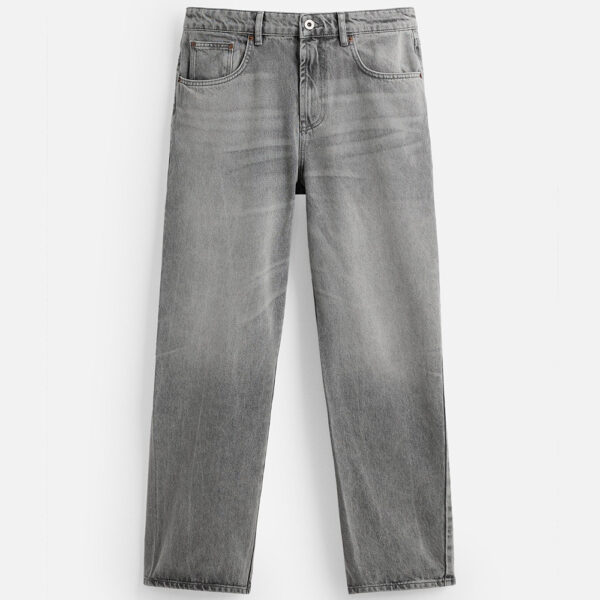 Spring Men’s Cotton Washed Loose-Fit Casual Jeans with Stitch Detailing – Everyday Comfort with Timeless Style