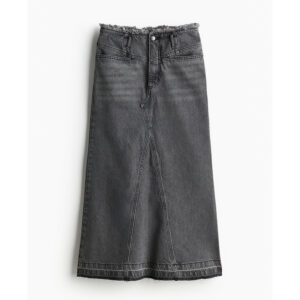 Spring Women’s Raw-Edge A-Line Denim Skirt