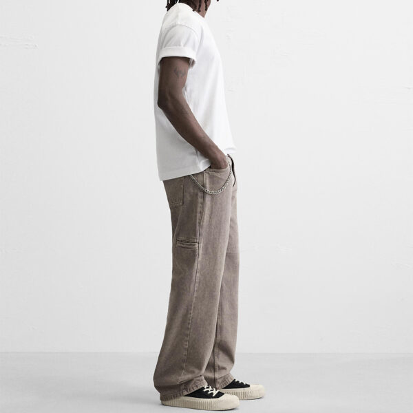 Spring 2025 Men’s Washed Cotton Loose-Fit Straight-Leg Jeans – Effortlessly Stylish & All-Day Comfortable