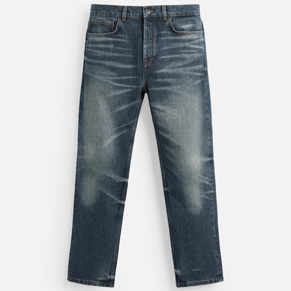 Men’s Cotton Washed Straight-Leg Ankle-Length Jeans – Classic Comfort with a Modern Edge