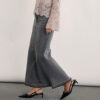 Spring Women’s Raw-Edge A-Line Denim Skirt