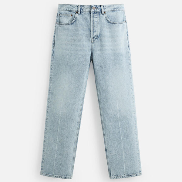 Men’s Cotton Washed Straight-Leg Ankle-Length Jeans – Effortless Comfort with Everyday Style