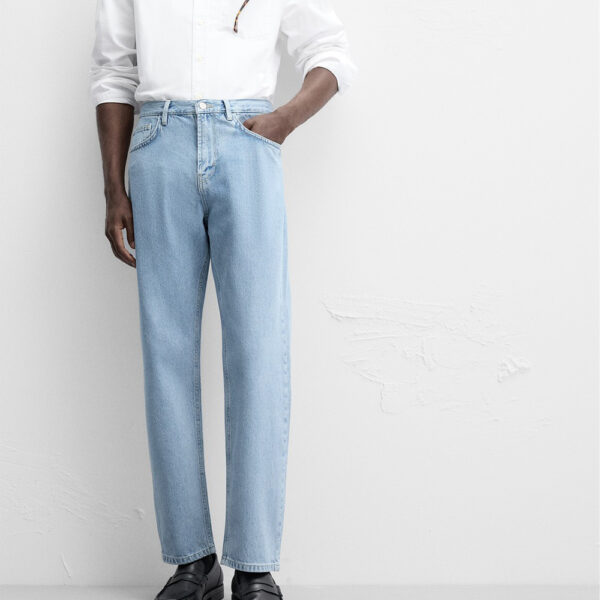 Spring Men’s Slim-Fit Washed Cotton Denim Casual Pants – Tailored Comfort for Modern Living
