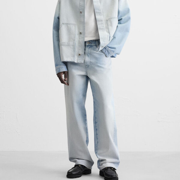 Spring Men’s Cotton Loose-Fit Washed Casual Jeans – Relaxed Comfort with a Modern Minimalist Design