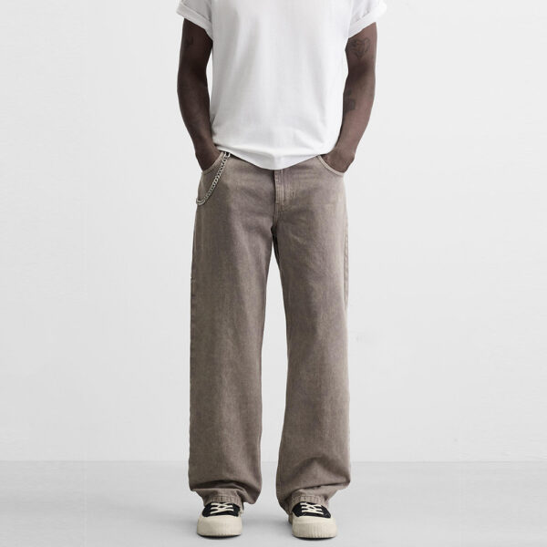 Spring 2025 Men’s Washed Cotton Loose-Fit Straight-Leg Jeans – Effortlessly Stylish & All-Day Comfortable
