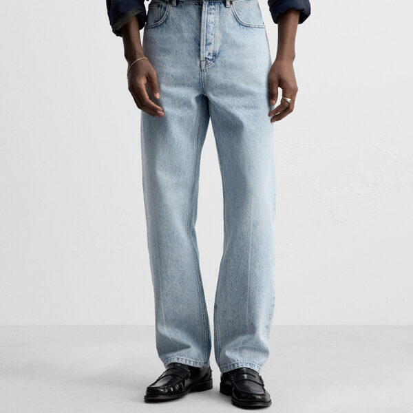 Men’s Cotton Washed Straight-Leg Ankle-Length Jeans – Effortless Comfort with Everyday Style