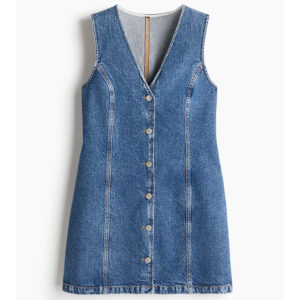 Spring Women’s French-Style A-Line Denim Long Dress