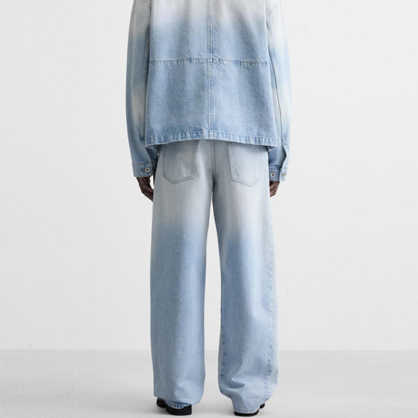 Spring Men’s Cotton Loose-Fit Washed Casual Jeans – Relaxed Comfort with a Modern Minimalist Design