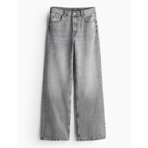 Breathable 5-Pocket Cotton High-Waisted Wide-Leg Straight Jeans for Women – Timeless Style, Everyday Comfort
