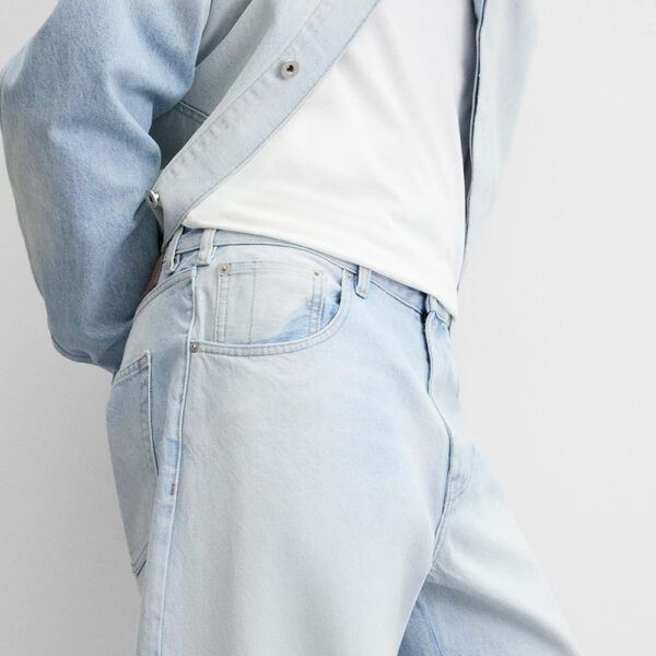Spring Men’s Cotton Loose-Fit Washed Casual Jeans – Relaxed Comfort with a Modern Minimalist Design
