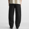 Spring 2025 Men’s Cotton Raw Hem Stitch Detail Loose-Fit Straight-Leg Denim Pants – Effortless Edge Meets Premium Casual Style