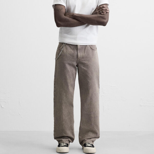 Spring 2025 Men’s Washed Cotton Loose-Fit Straight-Leg Jeans – Effortlessly Stylish & All-Day Comfortable