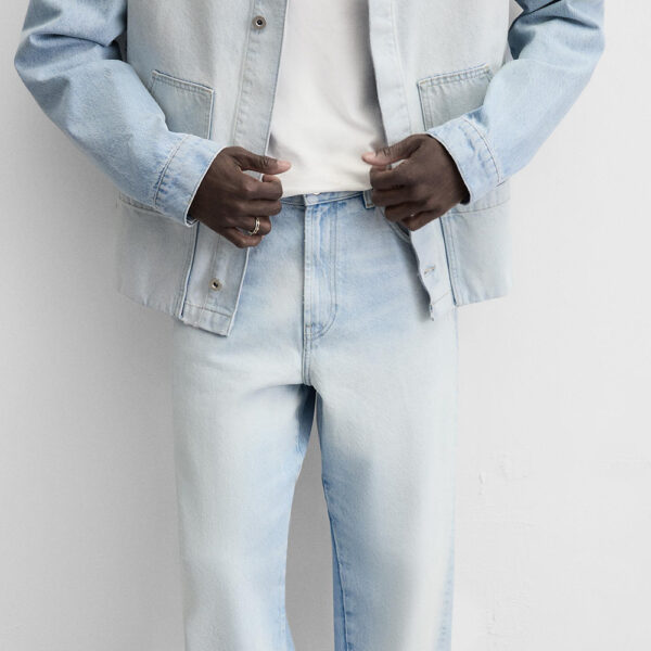 Spring Men’s Cotton Loose-Fit Washed Casual Jeans – Relaxed Comfort with a Modern Minimalist Design