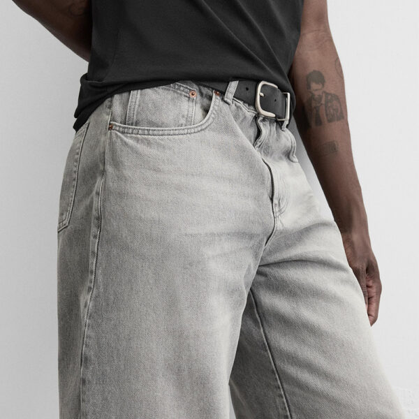 Spring Men’s Cotton Washed Loose-Fit Casual Jeans with Stitch Detailing – Everyday Comfort with Timeless Style