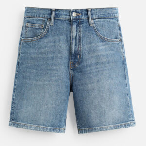 Spring Summer 2025 Men’s Slim-Fit Straight-Leg Washed Denim Casual Shorts – Clean Lines, Modern Comfort