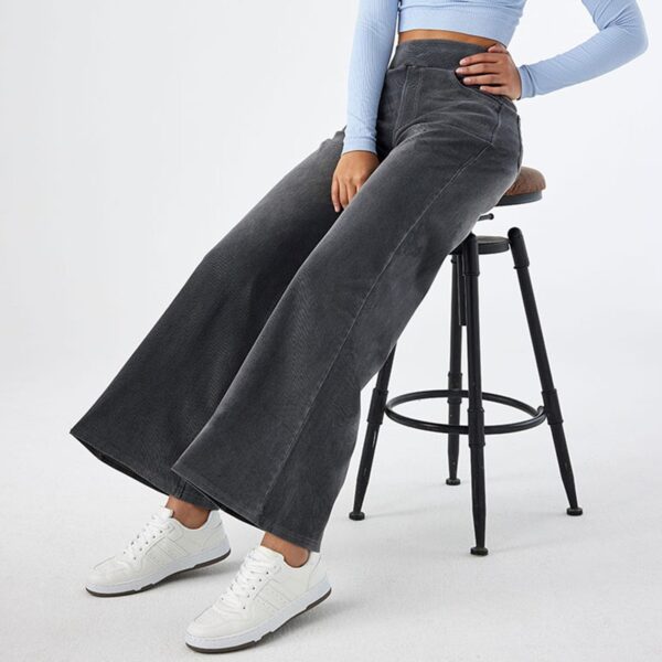 Women Sweatpant Jeans Sweatpants That Look Like Jeans High Waisted Stretchy Pull On Wide Leg Denim Pants with Pockets
