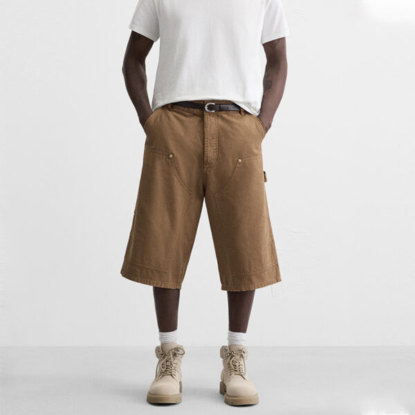 Spring 2025 Men’s Cotton Loose-Fit Carpenter-Style Pocket Shorts – Rugged Comfort Meets Everyday Style