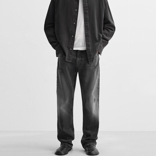 Spring 2025 Men’s Ankle-Length Straight-Leg Jeans – Classic Design with Modern Comfort