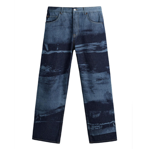 Spring Men’s Cotton Printed Loose-Fit Washed Denim Pants – Trendy Style Meets Everyday Comfort