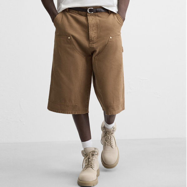 Spring 2025 Men’s Cotton Loose-Fit Carpenter-Style Pocket Shorts – Rugged Comfort Meets Everyday Style