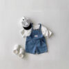 New Arrival Korean-Style Baby & Toddler Denim Overalls Shorts – Lightweight, Unisex Summer Essential