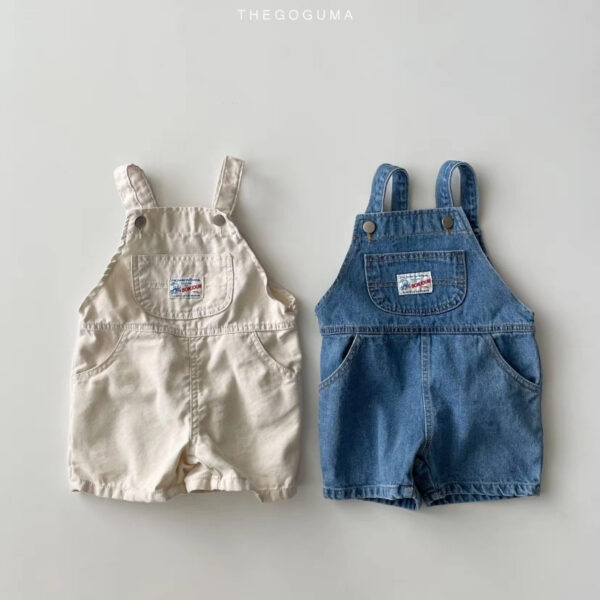 New Arrival Korean-Style Baby & Toddler Denim Overalls Shorts – Lightweight, Unisex Summer Essential