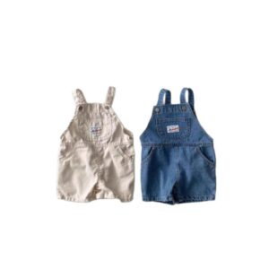 New Arrival Korean-Style Baby & Toddler Denim Overalls Shorts – Lightweight, Unisex Summer Essential