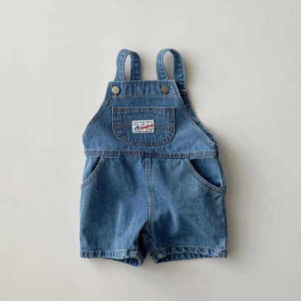 New Arrival Korean-Style Baby & Toddler Denim Overalls Shorts – Lightweight, Unisex Summer Essential