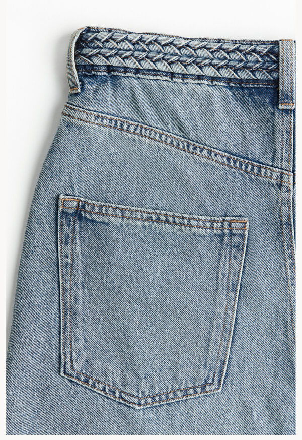 Women's 2025 Spring And Summer New Mid-Waist Woven Design Denim Half-Body Skirt