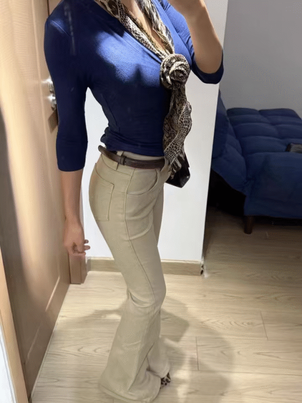 Fleece-Lined High-Waist Flared Denim Pants — Slimming & Elongated Fit