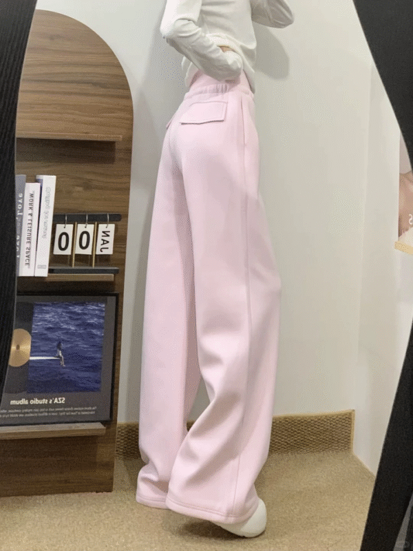 1d20027c-5dea-4374-a674-0a378aede567 Pink High-Waist Wide-Leg Pants — Soft Draped Comfort Fit