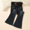 SKU-01-复古蓝 Retro Dark Blue Micro-Flare Denim Fabric — Sculpting Fit & Vintage Wash