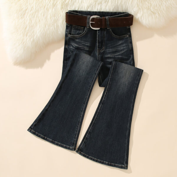 SKU-01-复古蓝 Retro Dark Blue Micro-Flare Denim Fabric — Sculpting Fit & Vintage Wash