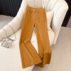 Earth-Tone Washed Low-Waist Flare Denim Pants — Chic Drape & Trend-Driven Silhouette