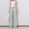 SKU-01-浅蓝-长裤 Washed Denim Low-Rise Flare Jeans — Fluid Drape & Relaxed Fit