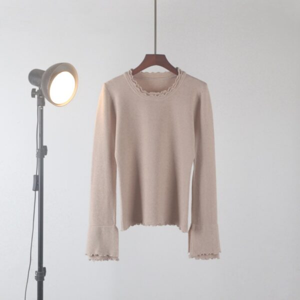 SKU-01-花杏色 Stretch Denim Low-Rise Micro Flare Jeans — Slimming & Durable