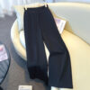 SKU-01-黑色-长裤 Pink High-Waist Wide-Leg Pants — Soft Draped Comfort Fit