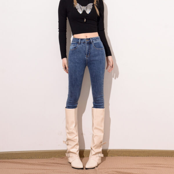 Washed Black Slim-Fit Denim Pants — High-Waist Sculpting Look