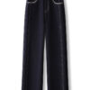 High-Waist Slim Straight Denim Pants — Vintage Narrow-Leg Cropped Fit