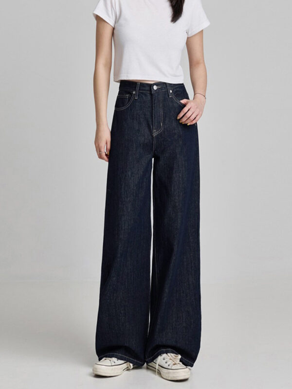 主图-01 Tencel Wide Leg Jeans — High Waist Relaxed Fit American Style Denim Pants