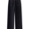 High-Waist Slim Straight Denim Pants — Vintage Narrow-Leg Cropped Fit