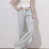 主图-02 Washed Denim Low-Rise Flare Jeans — Fluid Drape & Relaxed Fit